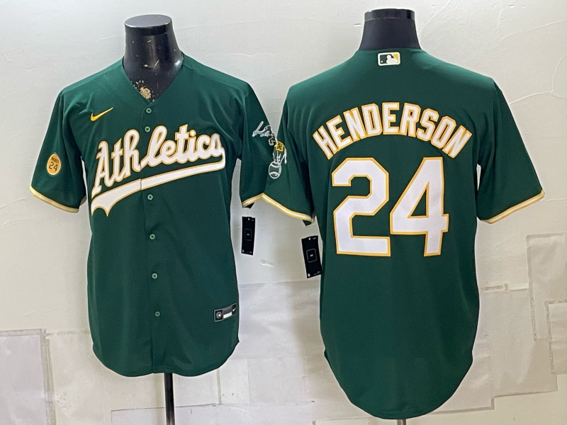 Men Oakland Athletics #24 Henderson green Nike 2026 MLB Jersey 082800321